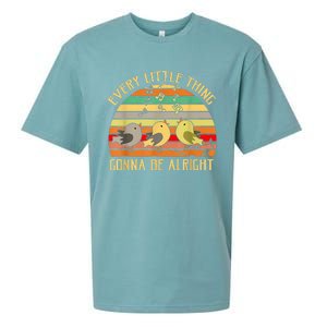 Every Little Thing Is Gonna Be Alright 3 Lil Birds Sueded Cloud Jersey T-Shirt