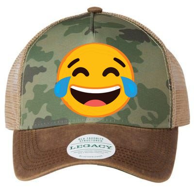 Emoticon Laughing Tears Face With Tears Of Joy Gift Legacy Tie Dye Trucker Hat