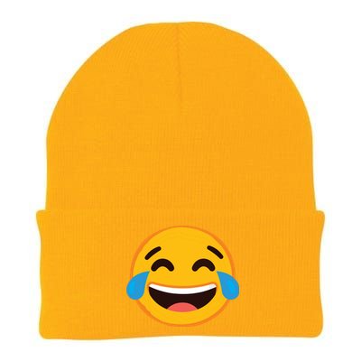 Emoticon Laughing Tears Face With Tears Of Joy Gift Knit Cap Winter Beanie