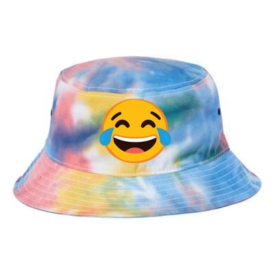 Emoticon Laughing Tears Face With Tears Of Joy Gift Tie Dye Newport Bucket Hat