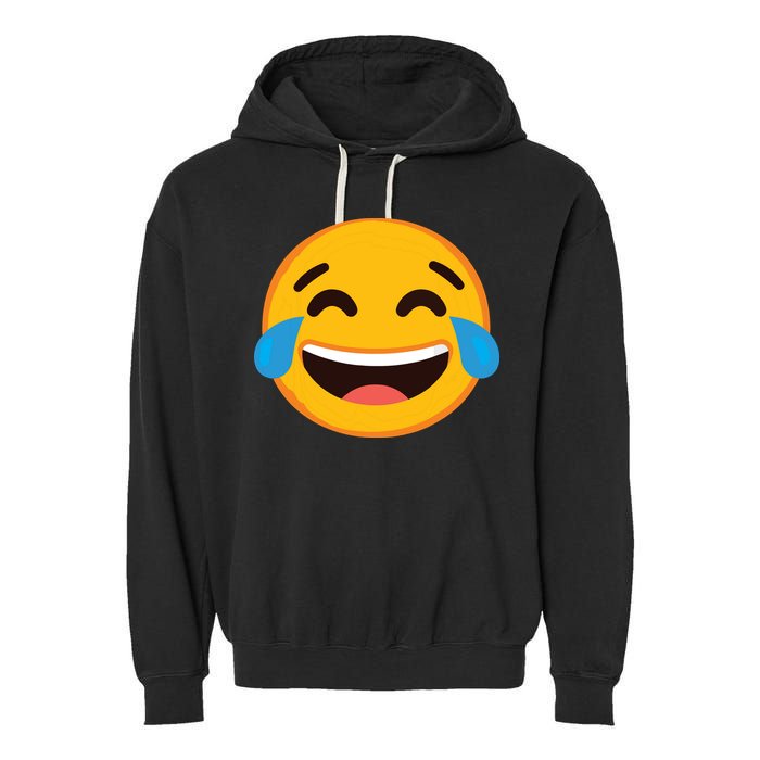 Emoticon Laughing Tears Face With Tears Of Joy Gift Garment-Dyed Fleece Hoodie