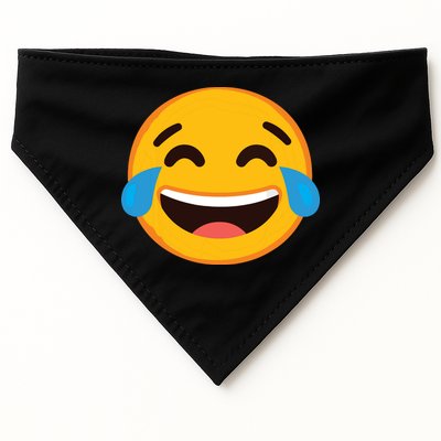 Emoticon Laughing Tears Face With Tears Of Joy Gift USA-Made Doggie Bandana