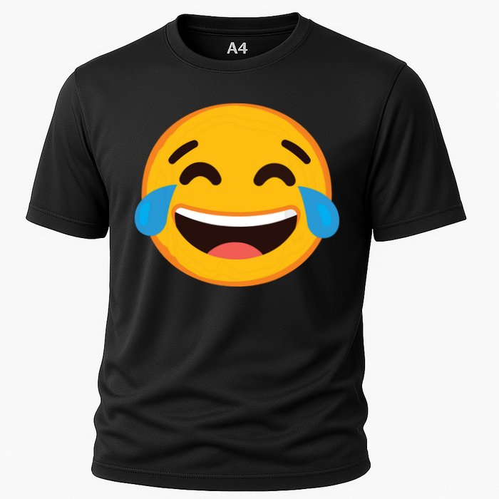 Emoticon Laughing Tears Face With Tears Of Joy Gift Cooling Performance Crew T-Shirt