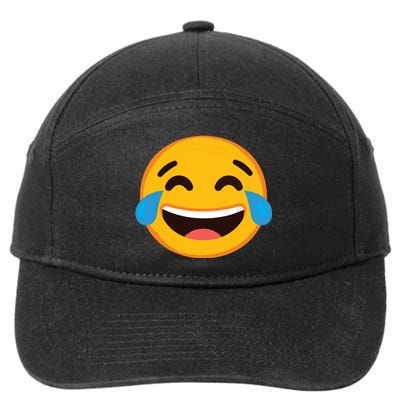 Emoticon Laughing Tears Face With Tears Of Joy Gift 7-Panel Snapback Hat