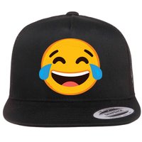 Emoticon Laughing Tears Face With Tears Of Joy Gift Flat Bill Trucker Hat
