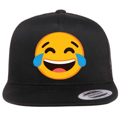 Emoticon Laughing Tears Face With Tears Of Joy Gift Flat Bill Trucker Hat