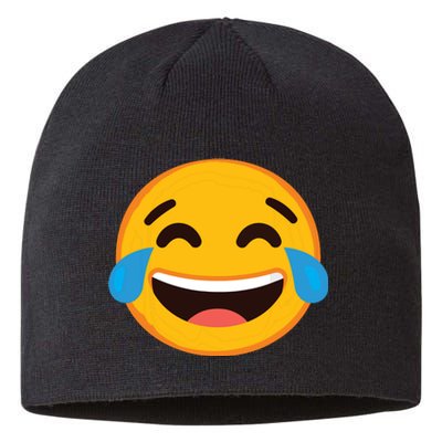 Emoticon Laughing Tears Face With Tears Of Joy Gift Sustainable Beanie