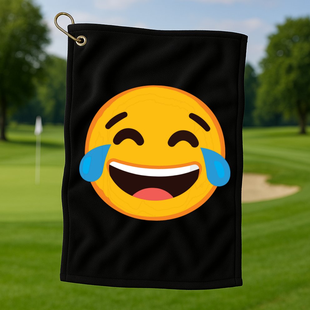 Emoticon Laughing Tears Face With Tears Of Joy Gift Golf Towel