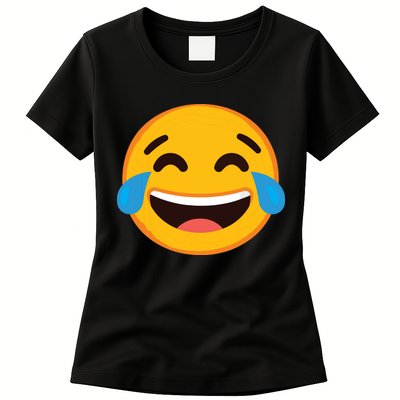Emoticon Laughing Tears Face With Tears Of Joy Gift Womens T-Shirt