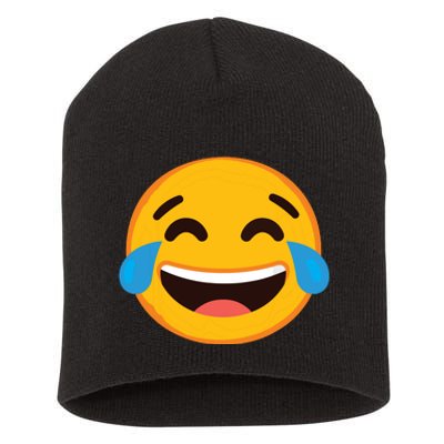 Emoticon Laughing Tears Face With Tears Of Joy Gift Short Acrylic Beanie