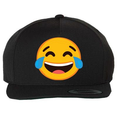 Emoticon Laughing Tears Face With Tears Of Joy Gift Wool Snapback Cap