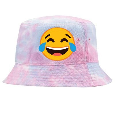 Emoticon Laughing Tears Face With Tears Of Joy Gift Tie-Dyed Bucket Hat