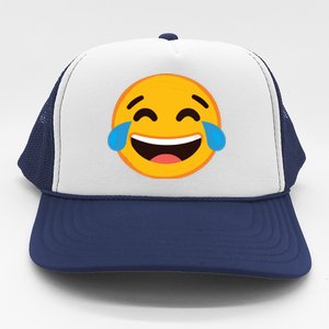 Emoticon Laughing Tears Face With Tears Of Joy Gift Trucker Hat