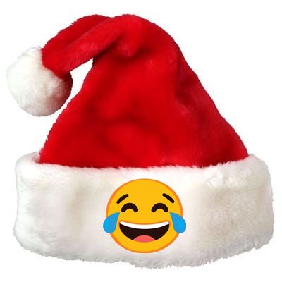 Emoticon Laughing Tears Face With Tears Of Joy Gift Premium Christmas Santa Hat