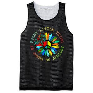 Every Little Thing Is Gonna Be Alright Hippie Flower Mesh Reversible Basketball Jersey Tank