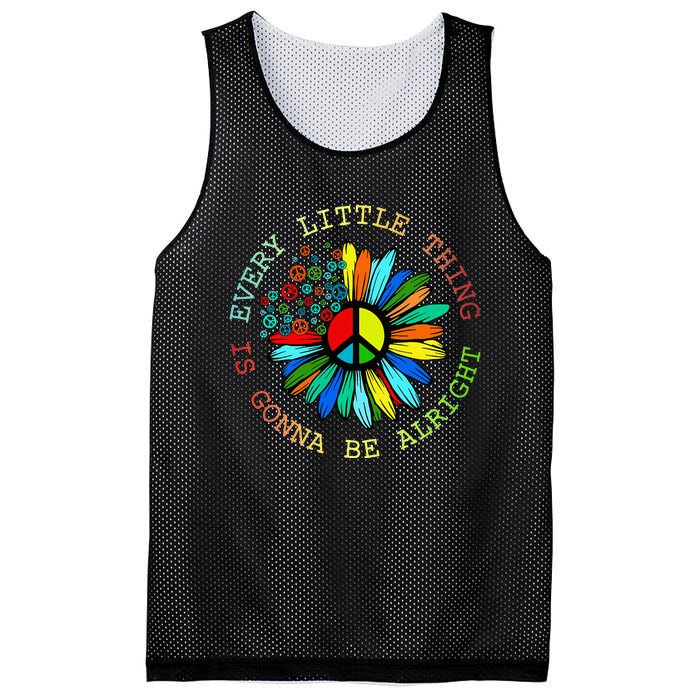 Every Little Thing Is Gonna Be Alright Hippie Flower Mesh Reversible Basketball Jersey Tank