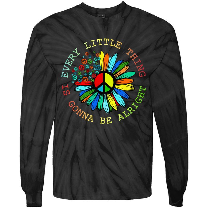 Every Little Thing Is Gonna Be Alright Hippie Flower Tie-Dye Long Sleeve Shirt