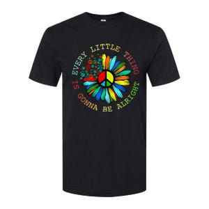 Every Little Thing Is Gonna Be Alright Hippie Flower Softstyle CVC T-Shirt