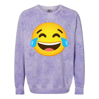 Emoticon Laughing Tears Face With Tears Of Joy Gift Colorblast Crewneck Sweatshirt