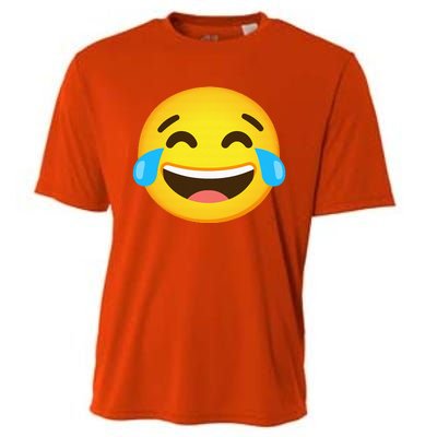 Emoticon Laughing Tears Face With Tears Of Joy Gift Cooling Performance Crew T-Shirt