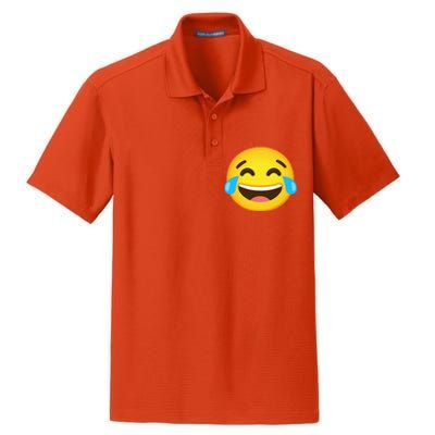 Emoticon Laughing Tears Face With Tears Of Joy Gift Dry Zone Grid Polo