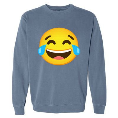 Emoticon Laughing Tears Face With Tears Of Joy Gift Garment-Dyed Sweatshirt