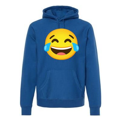 Emoticon Laughing Tears Face With Tears Of Joy Gift Premium Hoodie