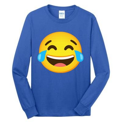 Emoticon Laughing Tears Face With Tears Of Joy Gift Tall Long Sleeve T-Shirt