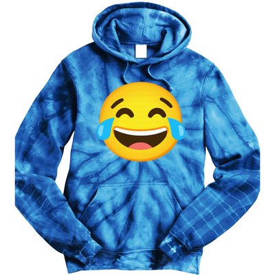 Emoticon Laughing Tears Face With Tears Of Joy Gift Tie Dye Hoodie