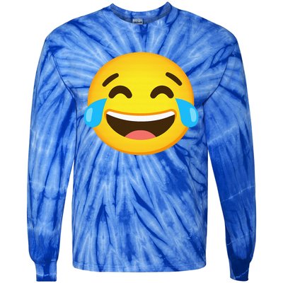 Emoticon Laughing Tears Face With Tears Of Joy Gift Tie-Dye Long Sleeve Shirt