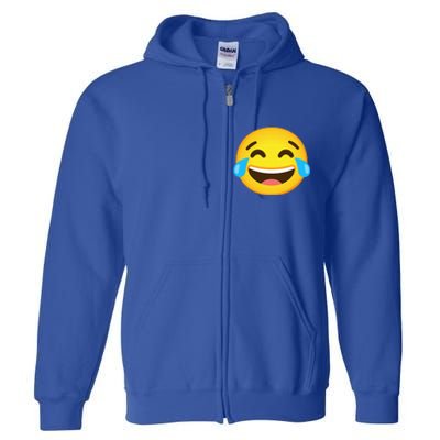 Emoticon Laughing Tears Face With Tears Of Joy Gift Full Zip Hoodie