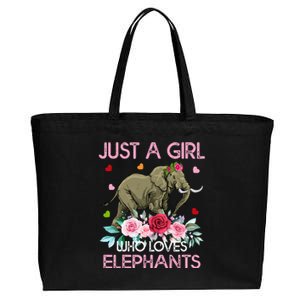 Elephant Lover Tee Just A Who Loves Elephants Cotton Canvas Jumbo Tote