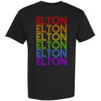 Elton Wordmark Pattern Retro Style Garment-Dyed Heavyweight T-Shirt