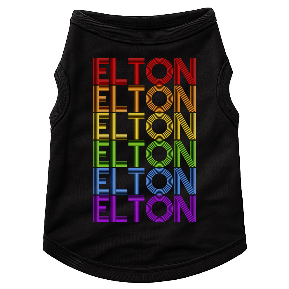 Elton Wordmark Pattern Retro Style Doggie Tank