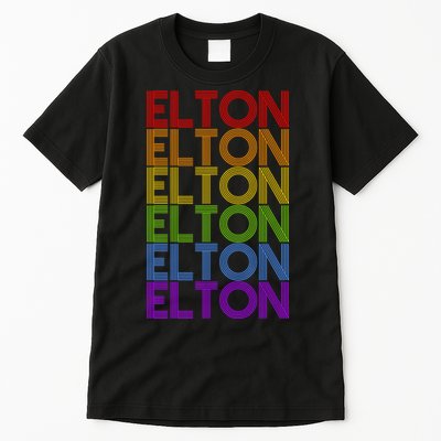 Elton Wordmark Pattern Retro Style Tall T-Shirt