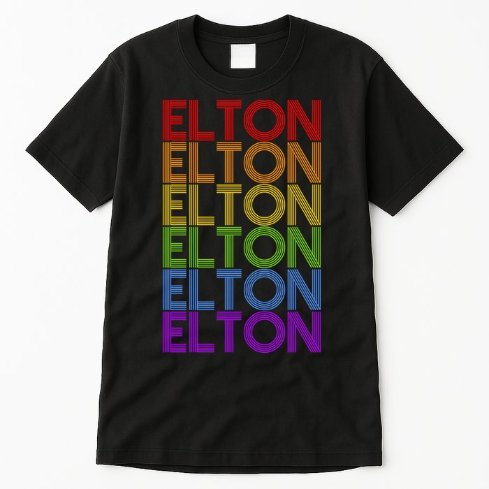 Elton Wordmark Pattern Retro Style Tall T-Shirt