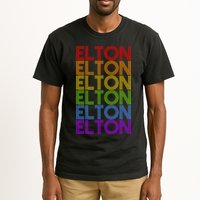 Elton Wordmark Pattern Retro Style Tall T-Shirt