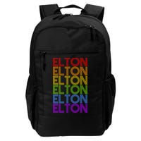 Elton Wordmark Pattern Retro Style Backpack