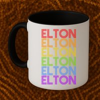 Elton Wordmark Pattern Retro Style Mug
