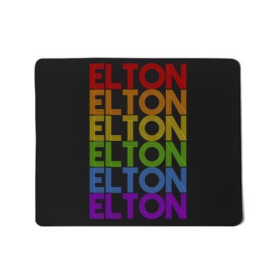 Elton Wordmark Pattern Retro Style Mousepad