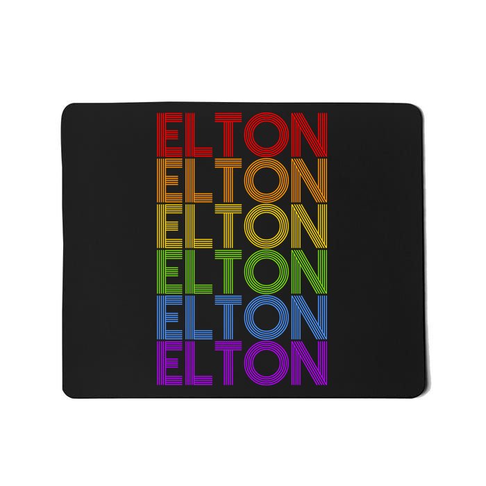 Elton Wordmark Pattern Retro Style Mousepad