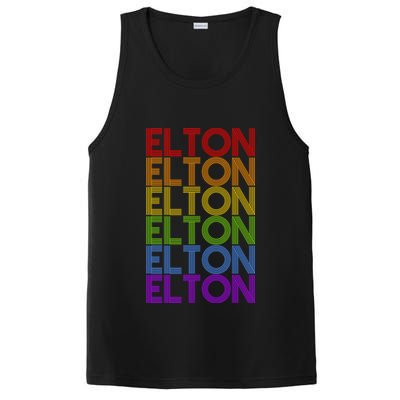 Elton Wordmark Pattern Retro Style PosiCharge Competitor Tank