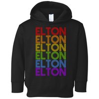Elton Wordmark Pattern Retro Style Toddler Hoodie