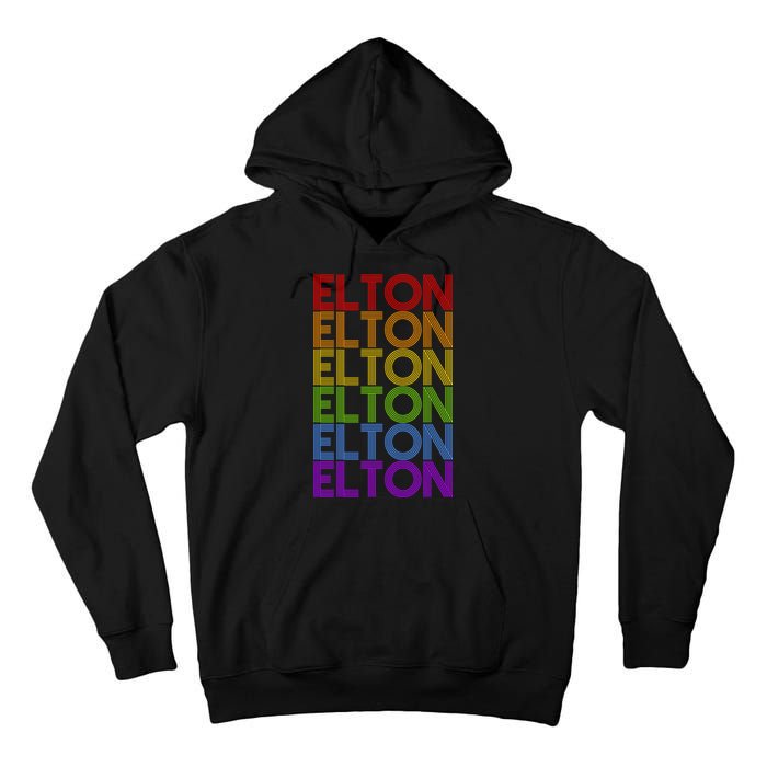 Elton Wordmark Pattern Retro Style Tall Hoodie