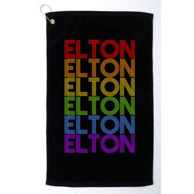 Elton Wordmark Pattern Retro Style Golf Towel