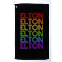 Elton Wordmark Pattern Retro Style Golf Towel
