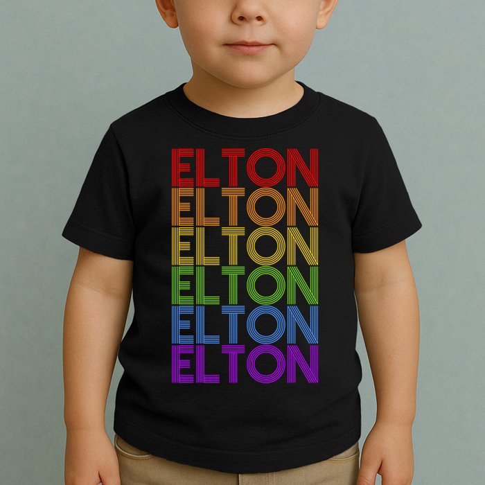 Elton Wordmark Pattern Retro Style Toddler T-Shirt