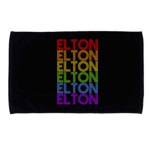 Elton Wordmark Pattern Retro Style Microfiber Hand Towel