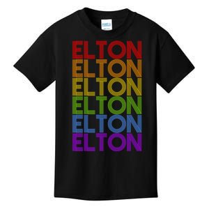 Elton Wordmark Pattern Retro Style Kids T-Shirt