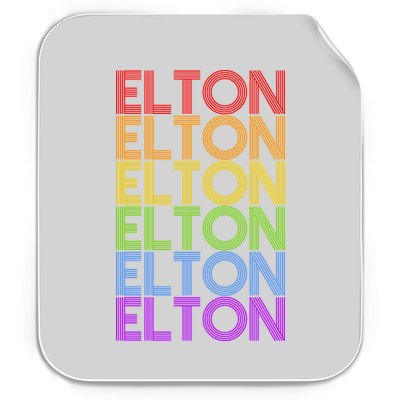 Elton Wordmark Pattern Retro Style Permanent Decal Sticker